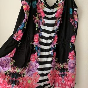 SALE~citychic Floral Stripe Summer Romper-XXL (22)
